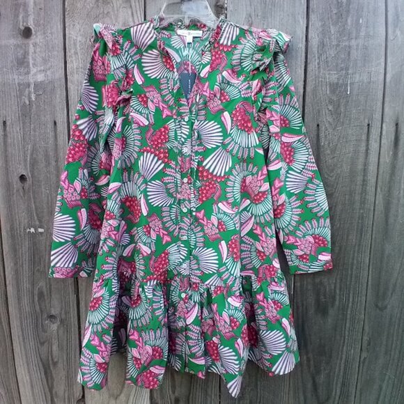 Michelle Mcdowell Dresses & Skirts - Michelle McDowell Toucan Tango Dress Women S Green Colored Tunic Poplin New